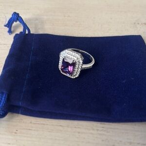 Elegant Purple Gemstone Silver Ring